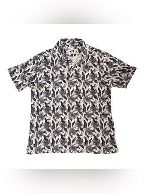 Tailorbyrd Men’s White and Navy Leaf Polo SPF 30 Golf Size XL